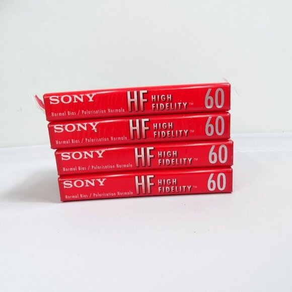 Sony HF High Fidelity 60 Minute Audio Cassette Normal Bias‎ Tapes 4 Pack C-60HFC - Picture 1 of 3